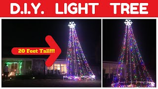 How To Build A 20 Foot Lighted Christmas Tree - Holiday Light Diy - Youtube