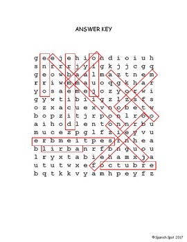 Free!!! Spanish Months Of The Year Word Search With Answer Key By  Spanishspot