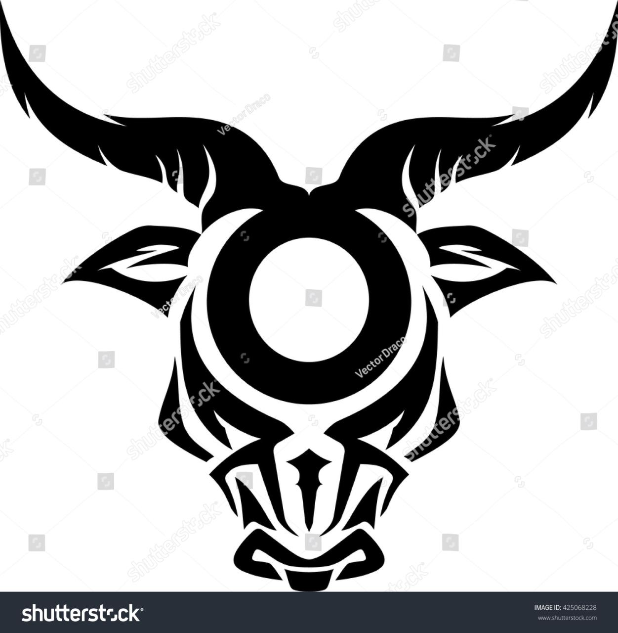 Taurus Zodiac Sign Tattoo Design Stock Vector (Royalty Free) 425068228 |  Shutterstock