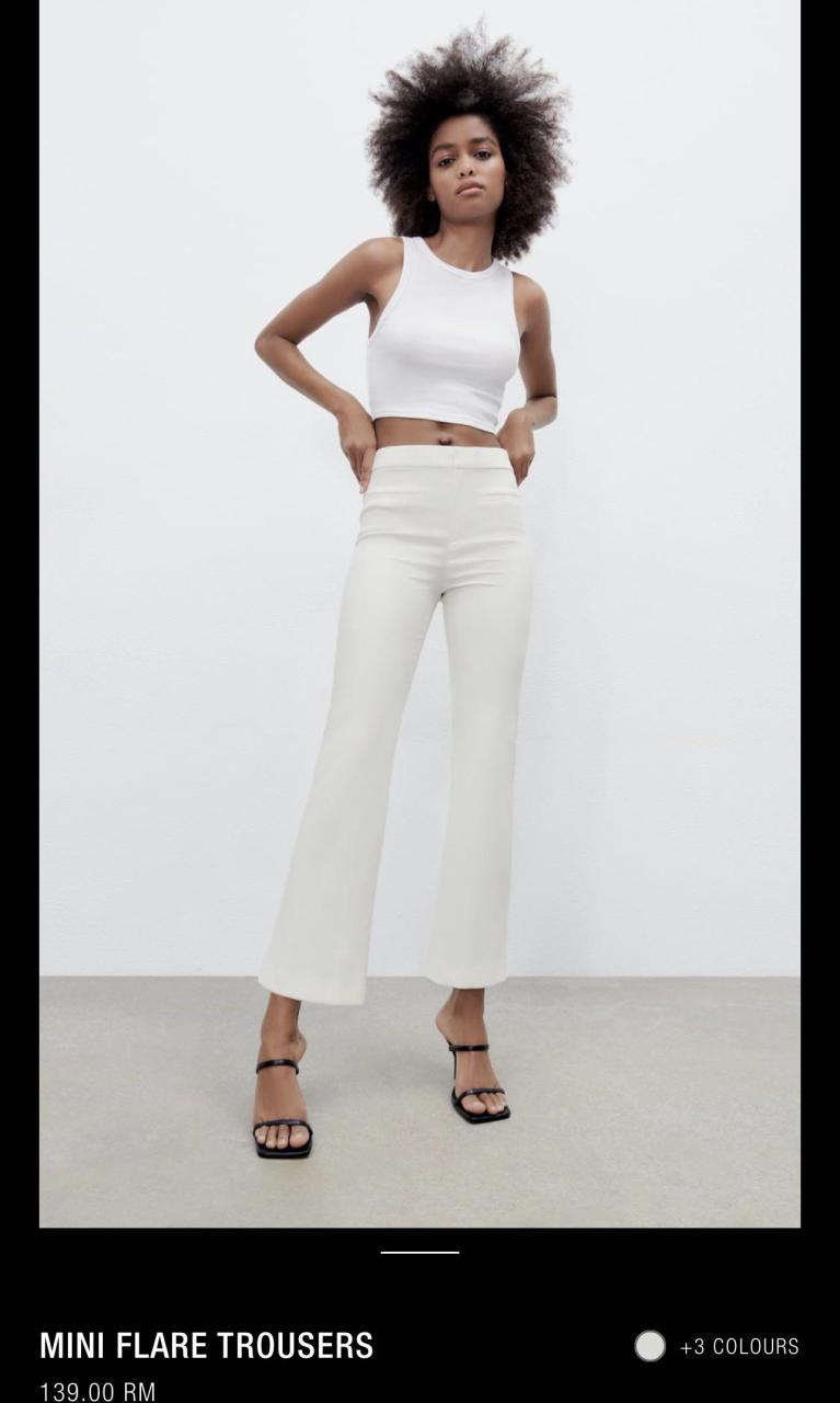 Zara Mini Flare Pants White (New), Women'S Fashion, Bottoms, Other Bottoms  On Carousell