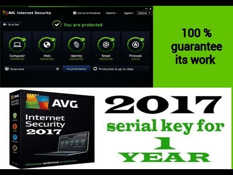 AVG internet security  2018 full version with license key / 100%  work