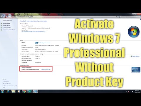How to activate Windows 7 Professional without product key