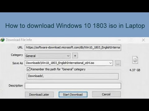 How to download Windows 10 1803 iso in Laptop