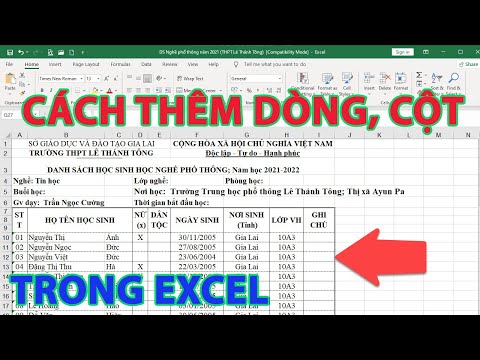 Cách thêm dòng trong excel | Cách thêm cột trong excel