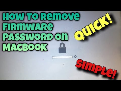 HOW TO REMOVE FIRMWARE PASSWORD ON MAC