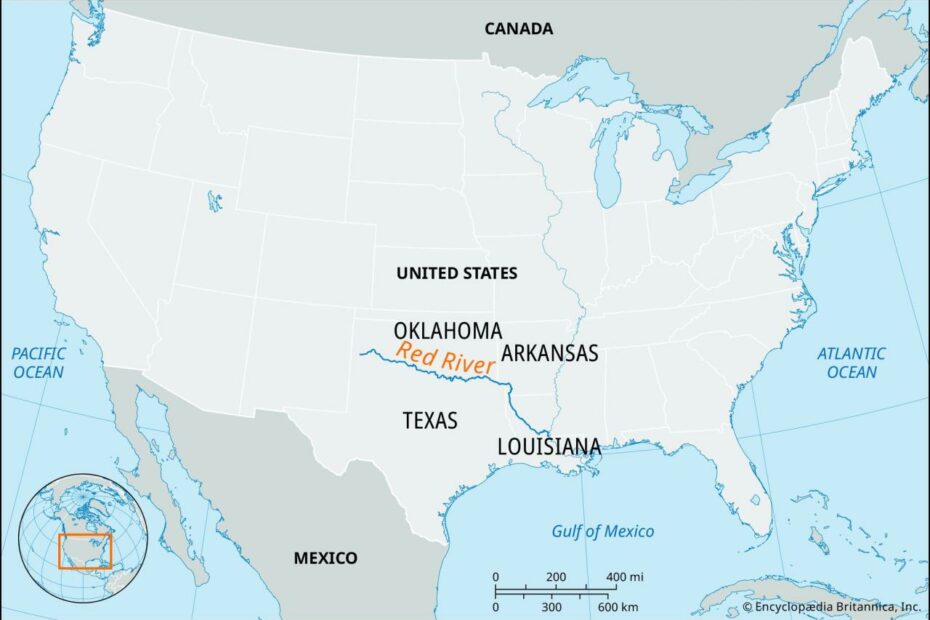 Red River | Map, Texas, Oklahoma, & Arkansas | Britannica