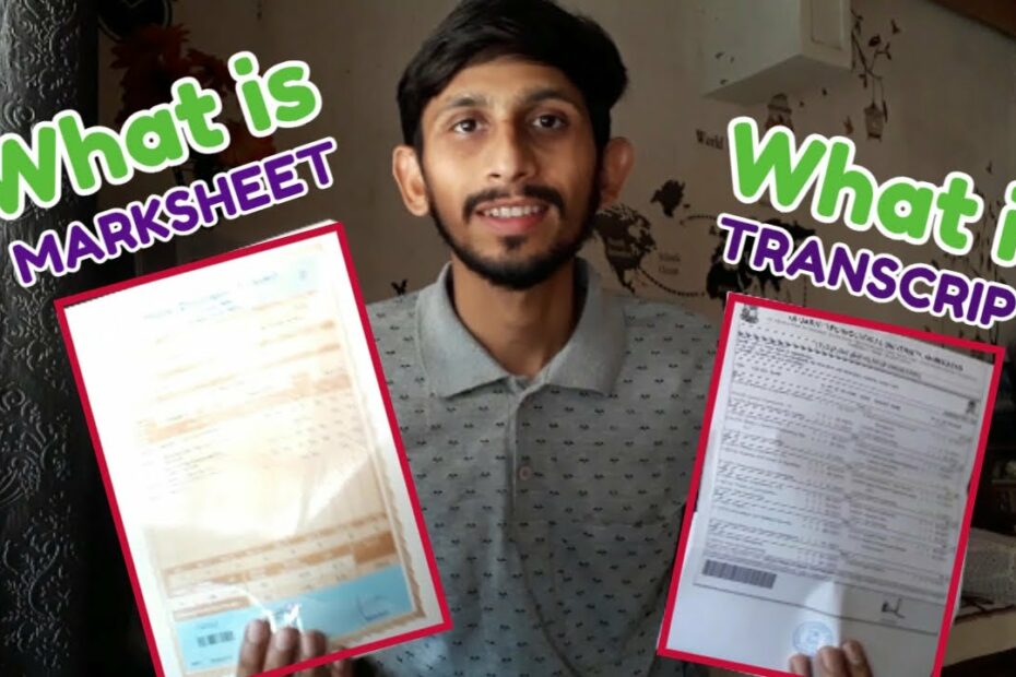 Transcript And Marksheet | What Is Transcript ? | How To Get Transcript |  Use Of Transcript - Youtube