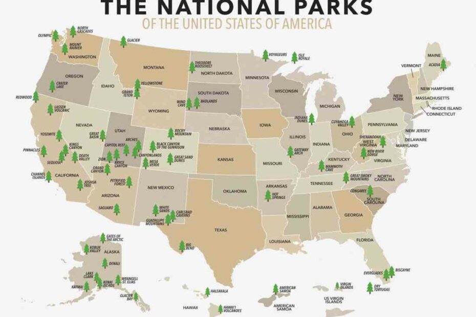 Complete National Parks List 2023 (+ Printable Map)