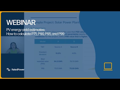 PV energy yield estimates​: How to calculate P75, P90, P95, and P99 | Webinar by RatedPower
