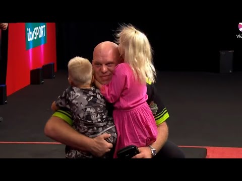 Michael van Gerwen’s Kids Run On Stage After Victory - 2023 PDC World Series Finals