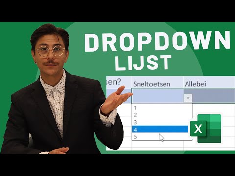 Dropdown (uitklap) lijst/menu met keuzes in Excel maken