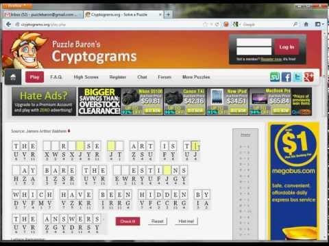 Solving a Cryptogram at Cryptograms.org