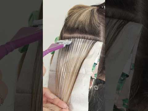 This is how I correct orange spotting - blonde highlights on dark hair #hairtutorial #blondehair