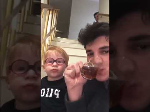 Kid goes ahh after drinking