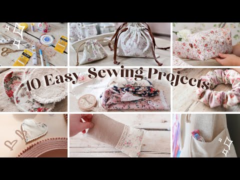 10 Easy Sewing projects,  Scrap Fabric Ideas, Craft Compilation Video