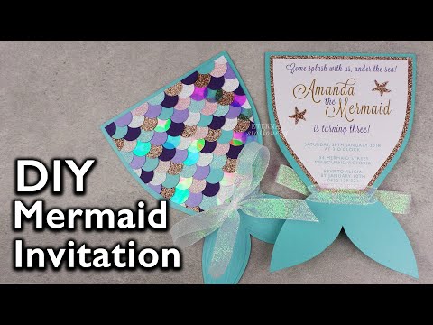 Amazing DIY Mermaid Tail Invitation | Birthday Invitation Card | Hand cut or use a cutting machine