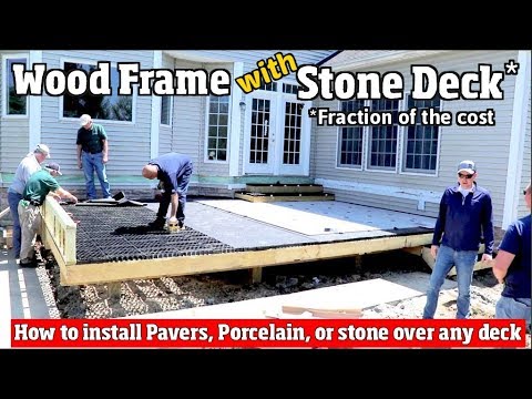 How to Build a wood deck & install pavers, porcelain or stone tile over any deck