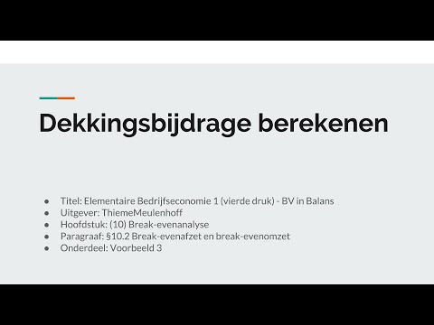 Dekkingsbijdrage berekenen